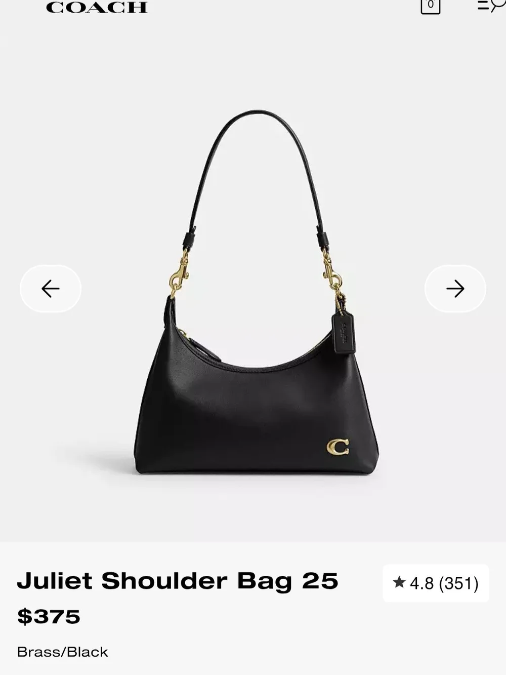 Coach Juliet Metallic Leather Shoulder Bag 25